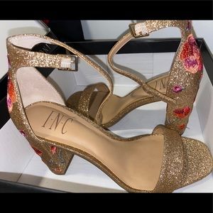 Gold Floral Heels